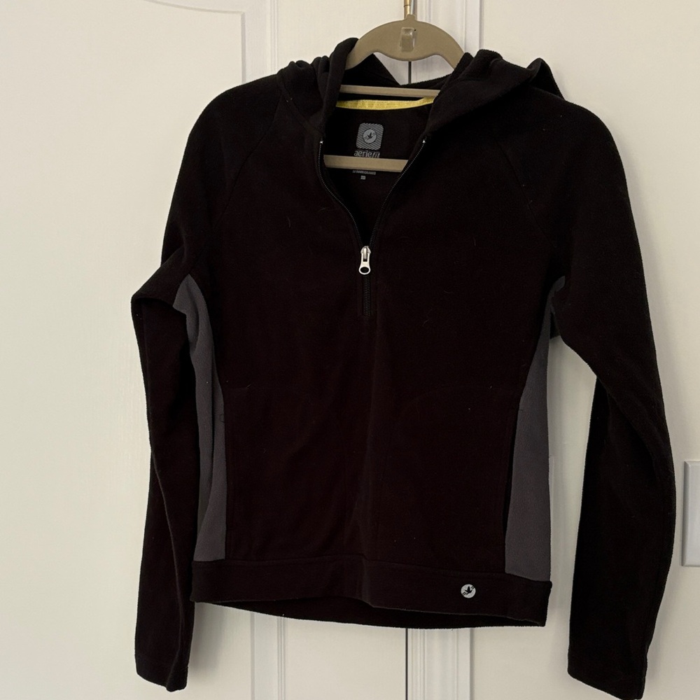Aerie Fit Black and Grey Hoodie